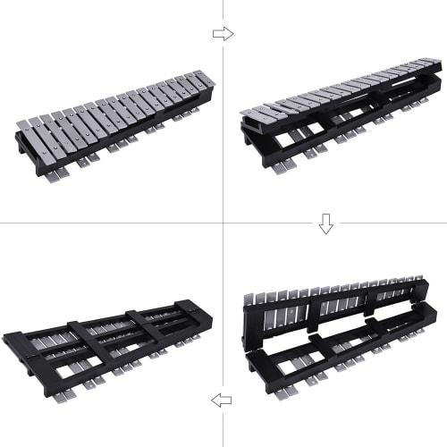 Btuty Glockenspiel Xylophone, 30 Notes, Wooden Frame, Foldable Aluminum Bars, Percussion Instrument Gift with Carrying Bag