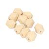 10pcs Unfinished Geometric Polyhedron Faceted Wooden Beads DIY Accessories (27*20mm)