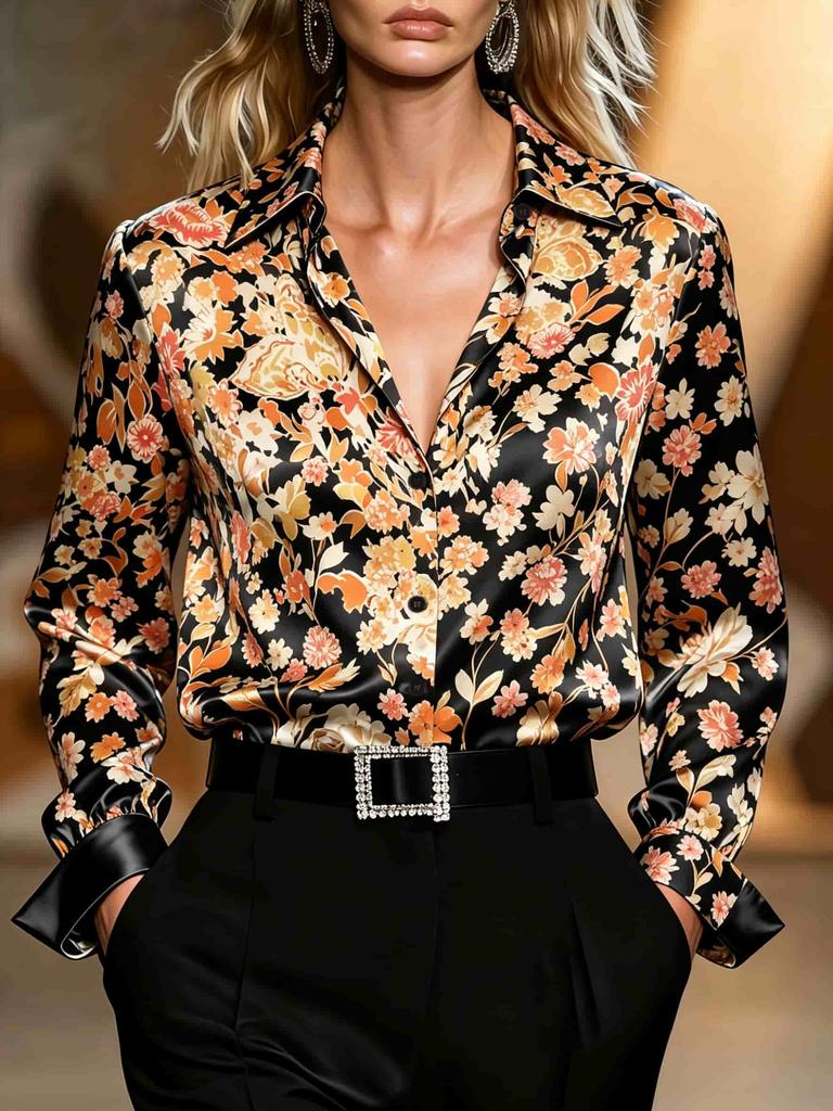 Fashionable women's blouses, elegant in style, long-sleeved shirts, suitable for different seasons, can be worn for daily use or for work.