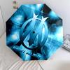 Blue Star Football Emblem Folding umbrella Suitable for all seasons travel Sun umbrella printing outdoor
