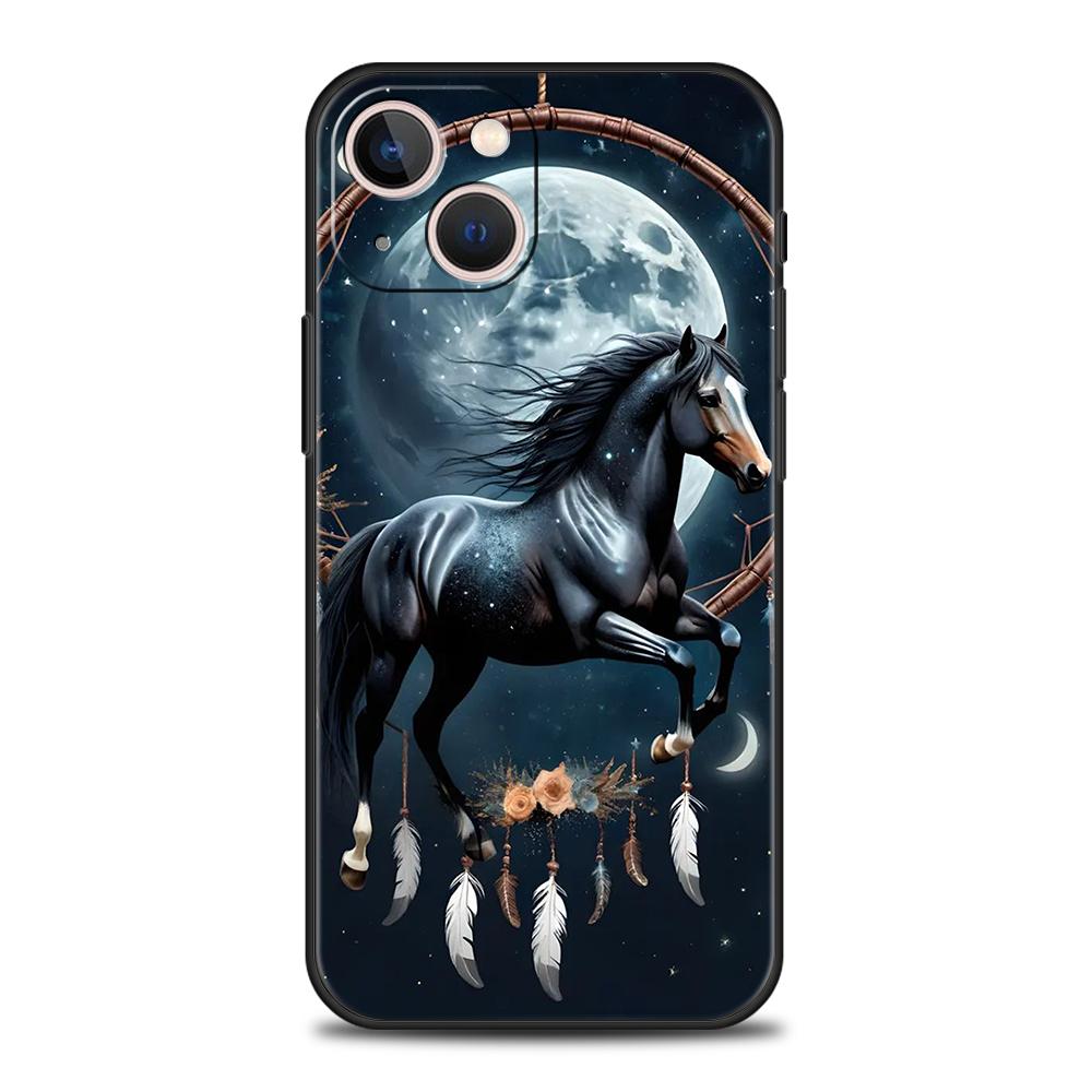 Horse Animal Phone Case for iPhone 16 15 14 13 12 Pro Max 11 Pro Max 7 8 Plus 16E XR Shockproof Soft TPU Shell Fundas Capas Bags