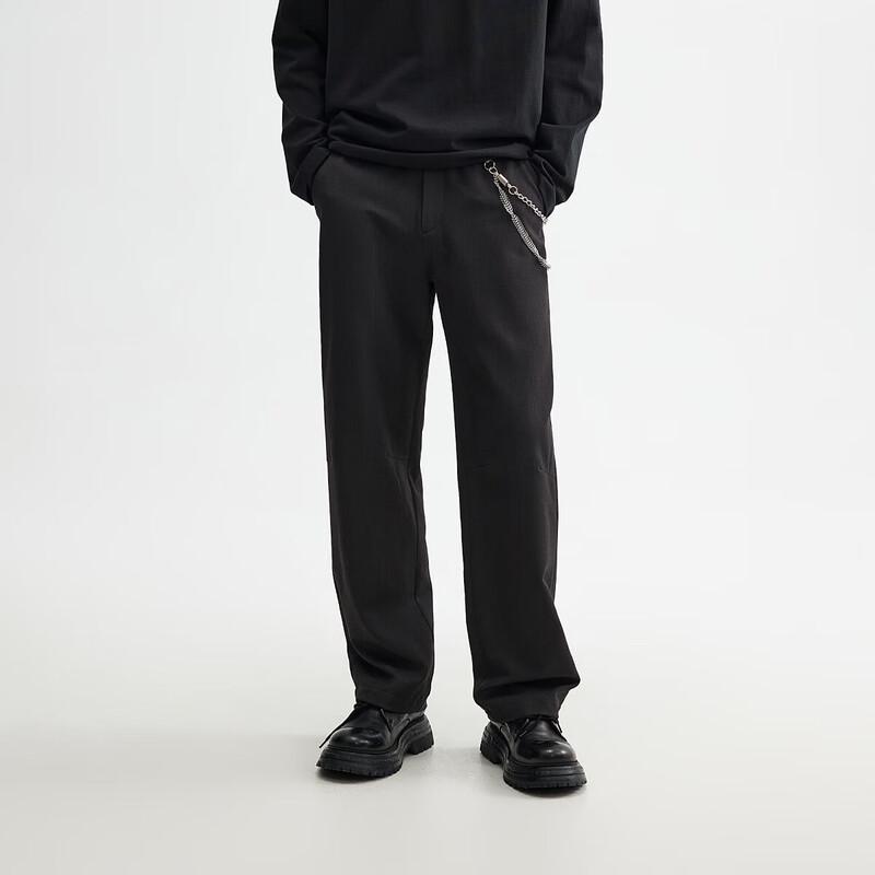 CHINISMCH Men s Drapey Straight-Leg Trousers S