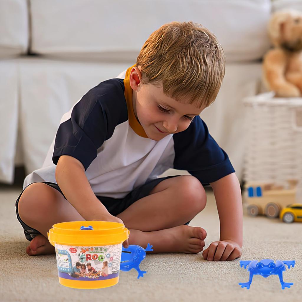 EXCEART Frog Jumping Jumping Frog Toy When Pressed with Your Set of ABS For Birthday New Nursery School Figurine, Frog, Finger, 12, Parent-Child Game,