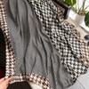 Versatile Cotton Linen Check Print Sun Protection Travel Shawl Scarf - Large 130 Square