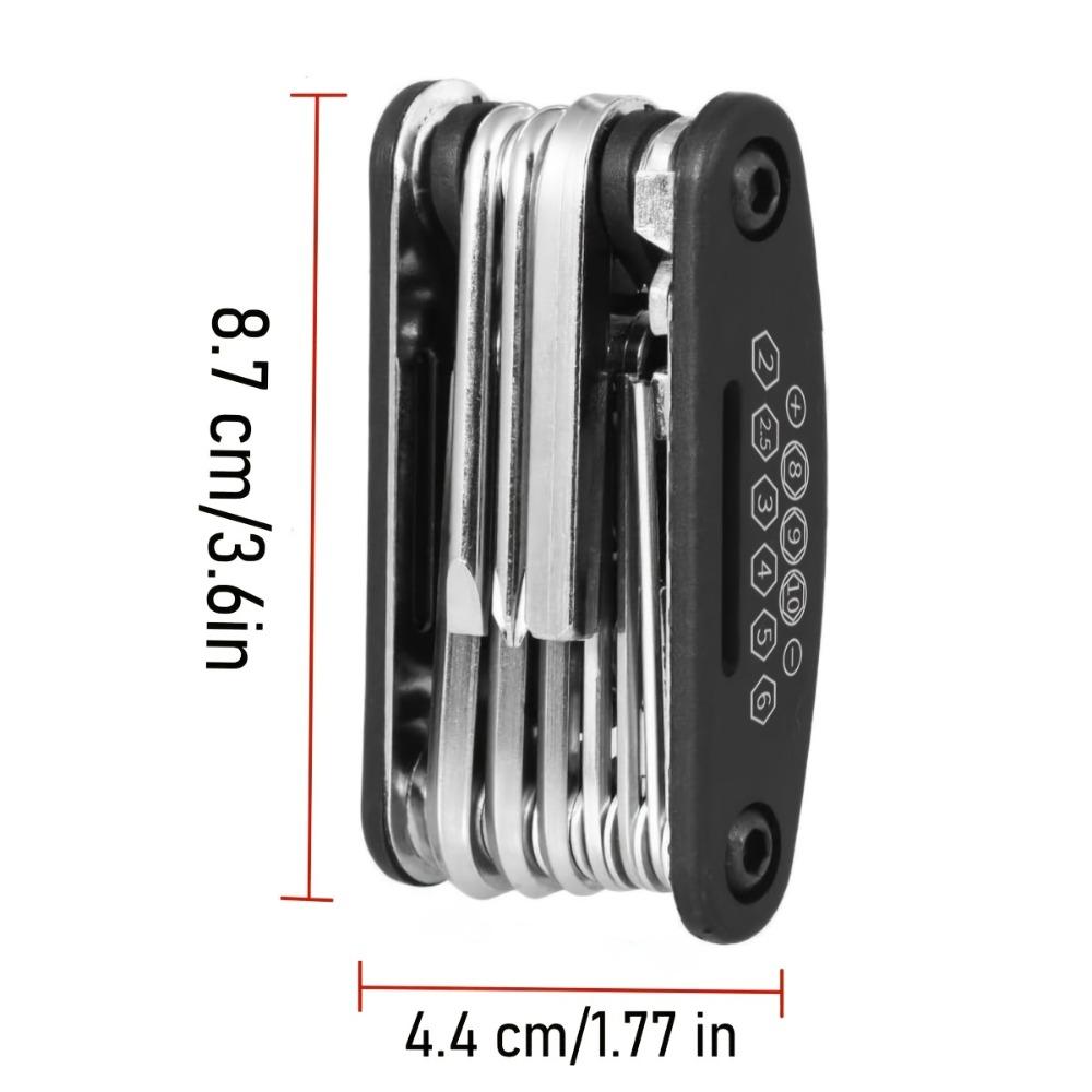 

16 in 1 Portable Multi-Functional Bike Repair Tools for Bicycle Mountain Bike and Road Bike Bike Screwdriver Hex Key Set чорний