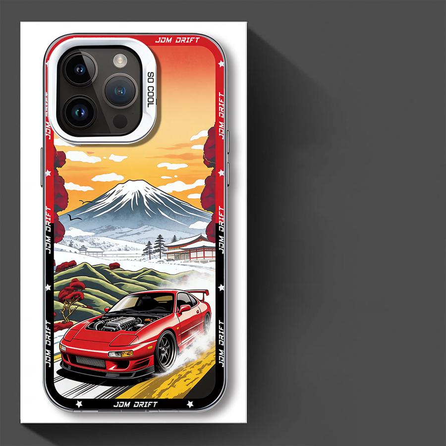 JDM Sportwagen Handyhülle Case für iPhone 17 Pro Max 16 12 Pro 13 Air 14 Plus 15 11