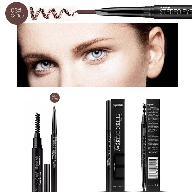 

Двуглавый карандаш для бровей, водостойкий, натуральный, долговечный, устойчивый к поту карандаш для бровей кофейный