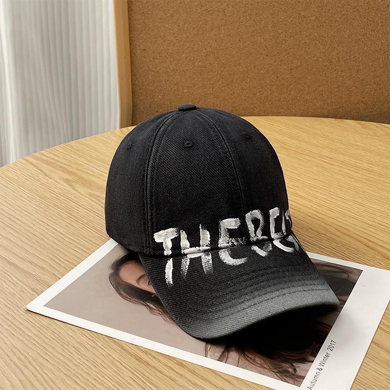 Vintage Washed Retro Letter Baseball Cap Children Summer Face Small Soft Top Cap 54-60cm