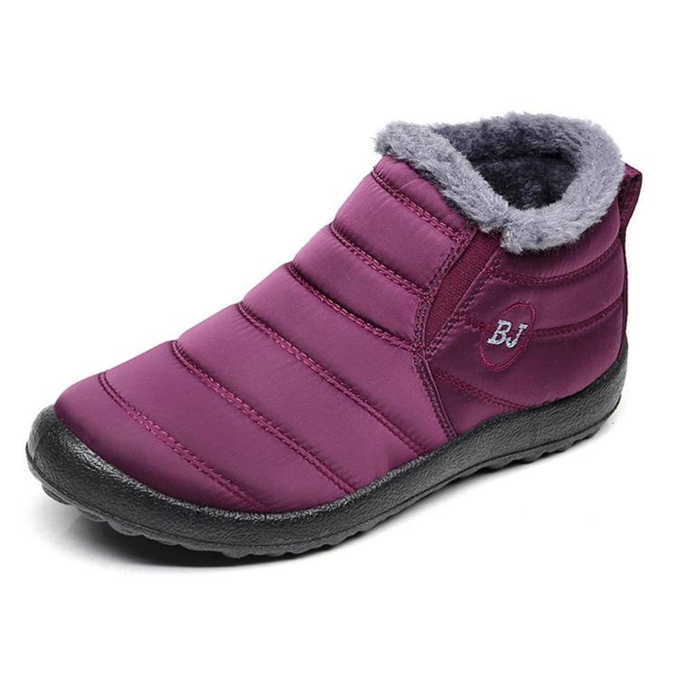 Men Snow Boots Ankle Boots Winter Boots Unisex Couples Newest Solid Color Plush Inside Anti Skid Bottom Warm Waterproof Ski Shoes