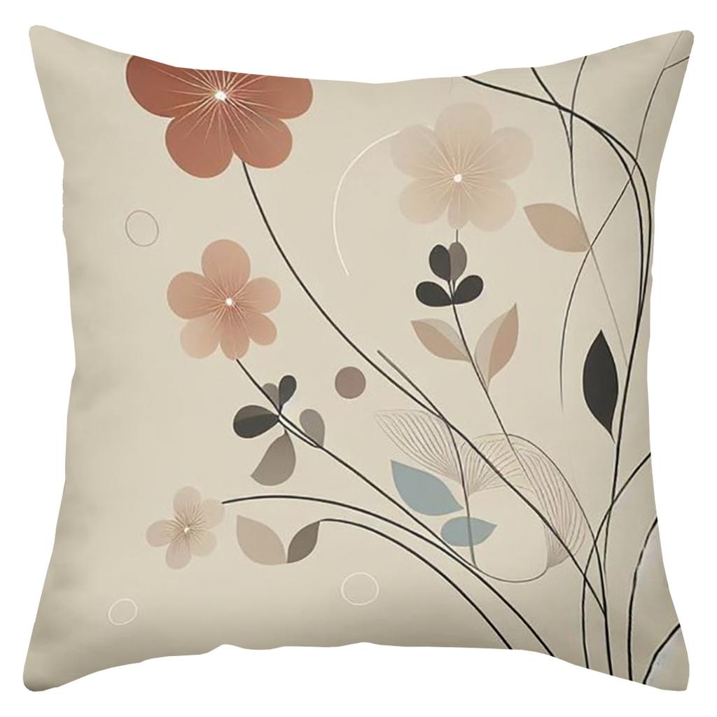 Floral Patterned Throw Pillows For Modern Home Decor Polyester Pillowcase, Sofa Decorative Cushion Cov Headboard Pillow