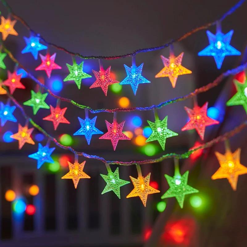 10M 80 LED Star Light String Twinkle Garlands Battery Powered Christmas Lamp Holiday Xmas Party Wedding Decorative Fairy Lights