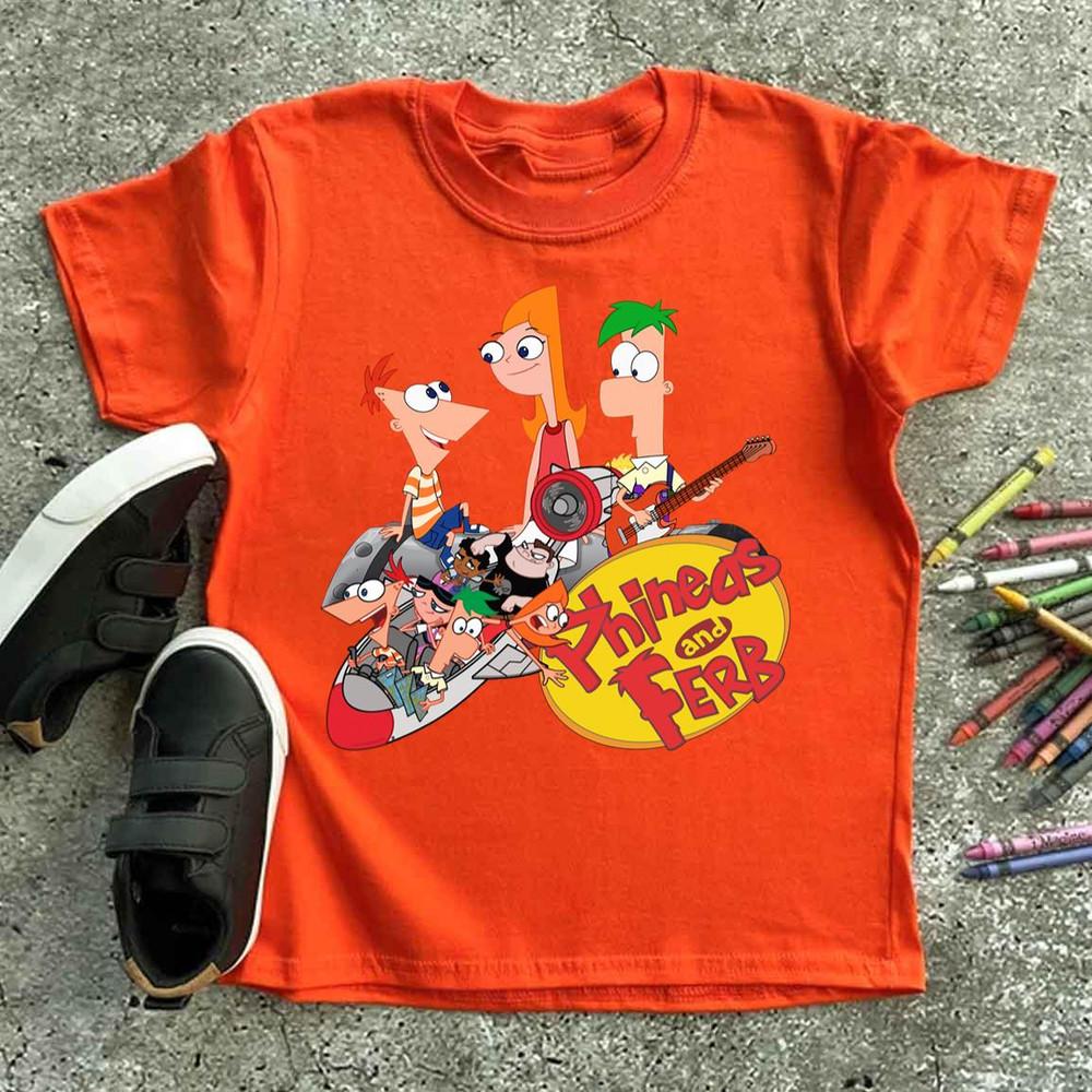 

Phineas Ferb Gift For Family Orange T-Shirt Cotton All Size Unisex T-Shirt XXXL