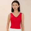 Women's Seamless Quick-Warm Sleeveless Vest with Puffed Wool and Silk