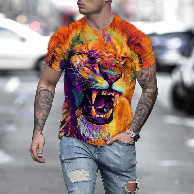 Tricou pentru bărbați, cu imprimeu 3D, cu animale, cu șoarece, la modă de vară, ocazional, sport în aer liber, fitness, cu gât rotund, cămașă cu mânecă scurtă pentru bărbați