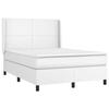 Exclusive House - Slatted Bed Base with Mattress White 140x190cm Faux Leather