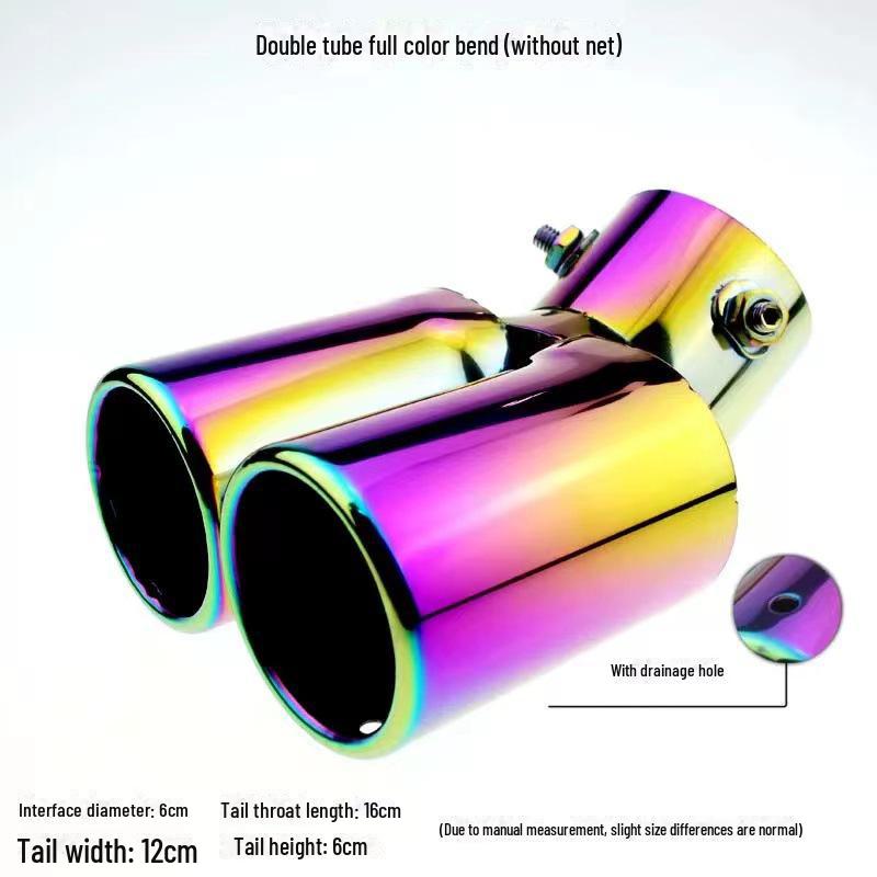 

Крышка глушителя из нержавеющей стали для модификации задней горловины автомобиля - украшение для одинарной/двойной выхлопной трубы