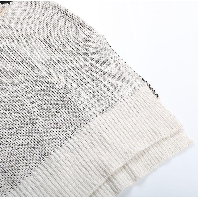 Leopard Gedruckt Frauen Pullover Casual Herbst Winter Knitted Schwarz Weiß Patchwork Langarm Lose Pullover