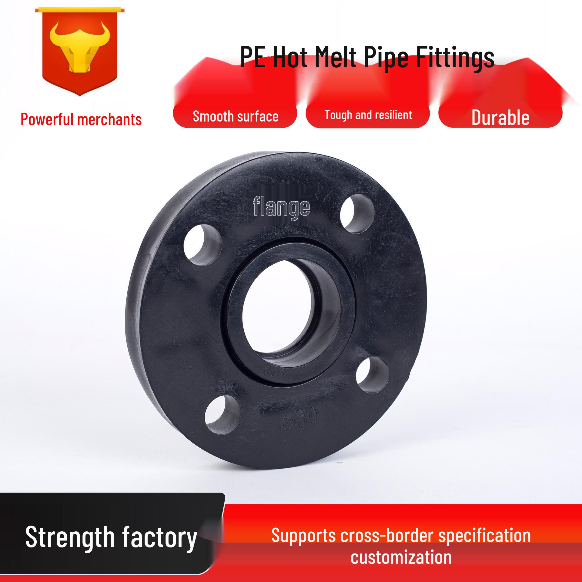 

PE All-Plastic Flange Set with Flange Head, Socket-Type Disc for Water Supply Pipes All-Plastic Flange 110mm (4-inch)