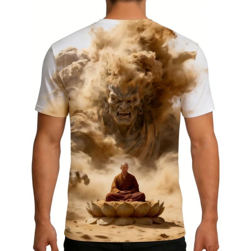 Men's 3D Pattern Printed Crew Neck T-Shirt - Summer Casual Plus Size Short Sleeve Top