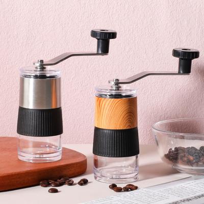 Mini Handskakning Manuell Malning Bekväm 304 Rostfritt Stål Keramisk Kärna Kaffeböna Kvarn Visuell Kaffemaskin Bärbar