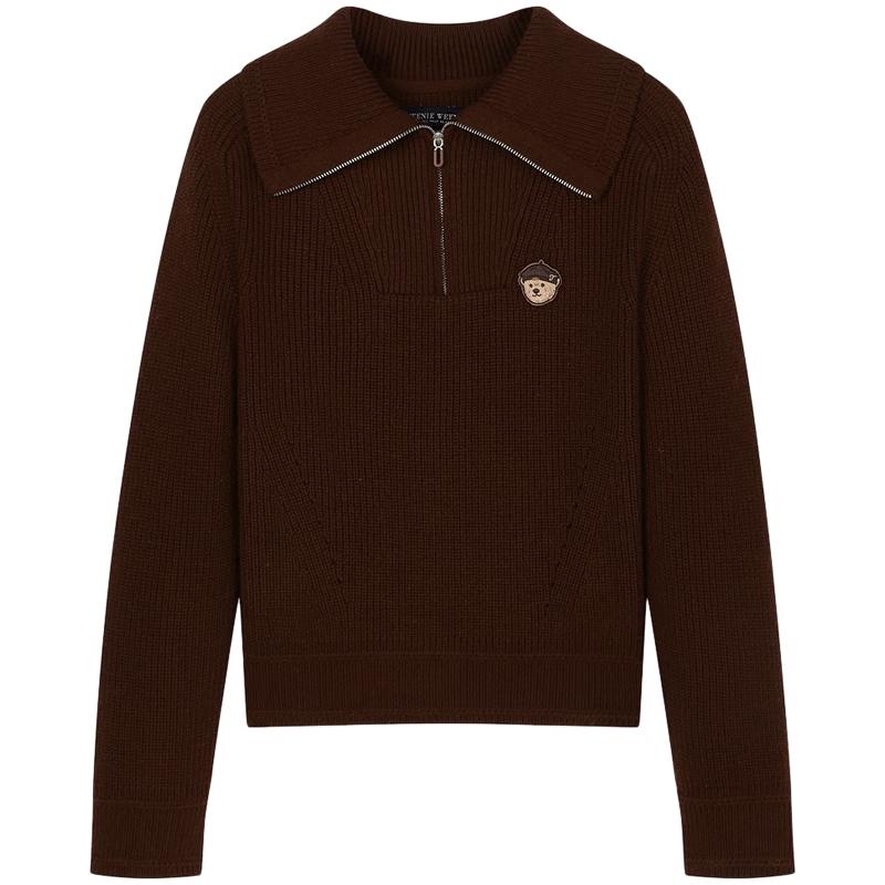 Teenie Weenie Women's Half-Zip Polo Knit Sweater