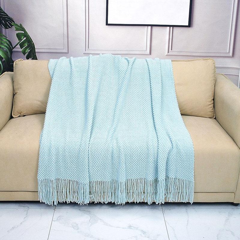 Nordic Knitted Blanket For Bed Thicken Winter Warm Sofa Cover Soft Plaid Bedspread Bed Sofa Decorative Throw Blankets Tapestrape