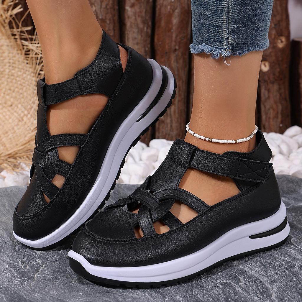Sandali da Donna per Esterno, Zeppe con Rialzo Interno e Scarpe Romane Svuotate, Sandali Estivi da Spiaggia