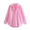 Zbzr Spring New Women Clothes Western Style Fashion Retro Loose Slimming Polo Lapel Poplin Shirts Top