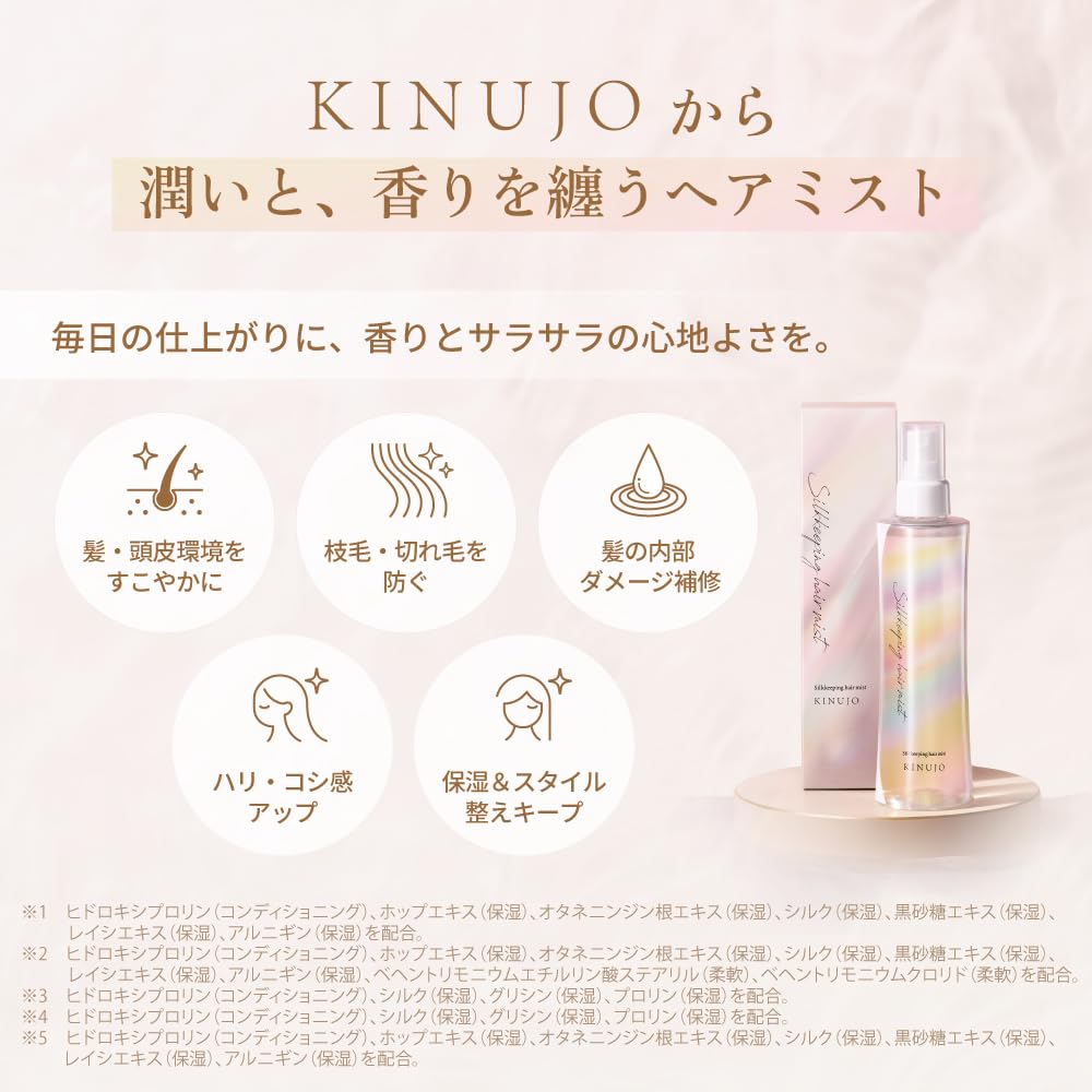 KINUJO Silkkeeping Hair Mist Styling Mist Treatment Repairs Damage and Adds Hair Gift [Official] Shine, Care,