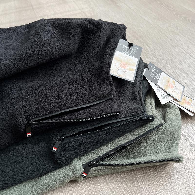 Men's Heavyweight Half-Zip Stand Collar Coral Fleece Sweatshirt - Super Warm Winter Casual Base Layer