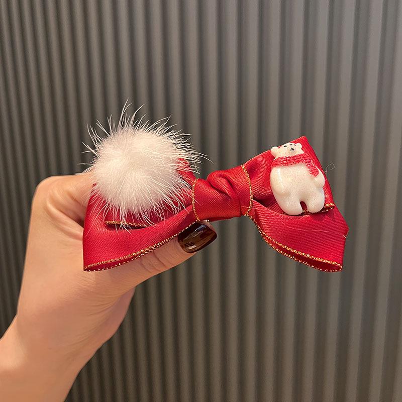 Korean Double-Layer Bow Bell Hairpin - Christmas Princess Hair Accessory for Girls