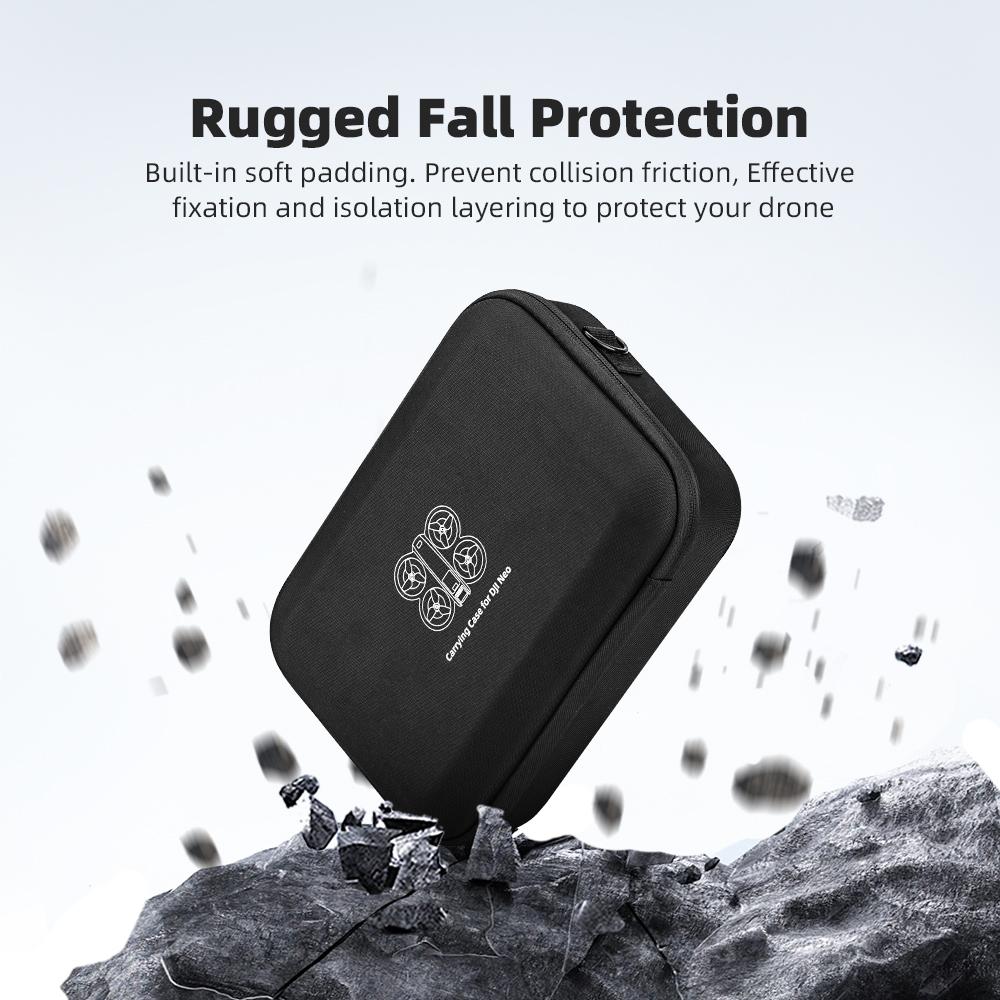 BRDRC For DJI Neo Drone Carrying Case PU Leather Compact Storage Bag with Should Strap