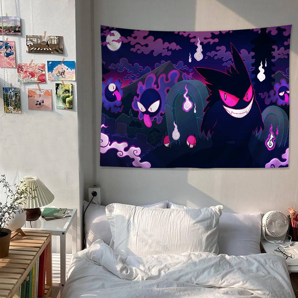 GGengar PPokemons Chart Tapestry Art Science Fiction Room Home Decor Cheap Hippie Wall Hanging