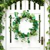 St Patricks Day Wreath for Front Door 15.7 Inch Artificial Clover Lucky Shamrock Wreath for Spring Summer Party Decor