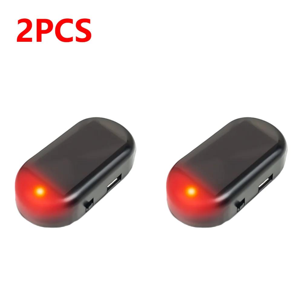 1-10Pcs Car Fake Security Light Simulated Dummy Alarm Solar Powered Anti-Theft Caution Lamp Super Bright LED Flashing Imitation