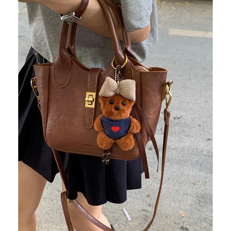 Retro Niche Portable Vegetable Basket Bag Women's New Trendy Fashion Small Tote Bag Simple Messenger Bag