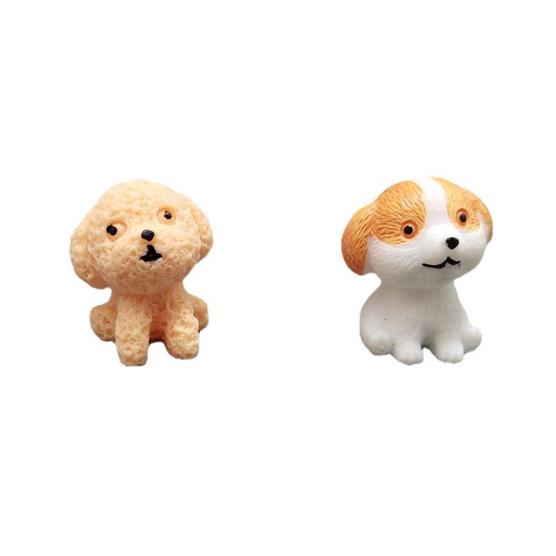 Entzückende Mini-Resin-Welpenfiguren - Pomeranian, Teddy, Bulldogge, Shar-Pei-Modelle - Kleine Ornamente für das kognitive Lernen von Kindern