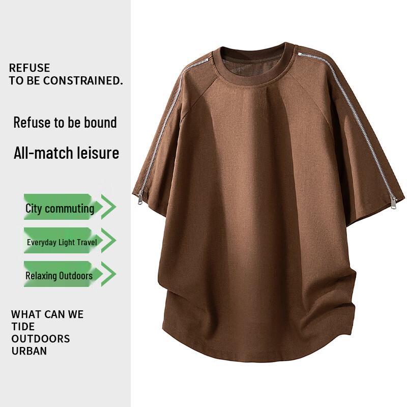 

MEDE Men s Deconstructed Side-Zip Short Sleeve T-Shirt 2XL