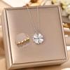 Women's Silver Titanium Steel Necklace with Micro-Inlaid Zircon - Elegant, Durable Clavicle Chain Jewelry