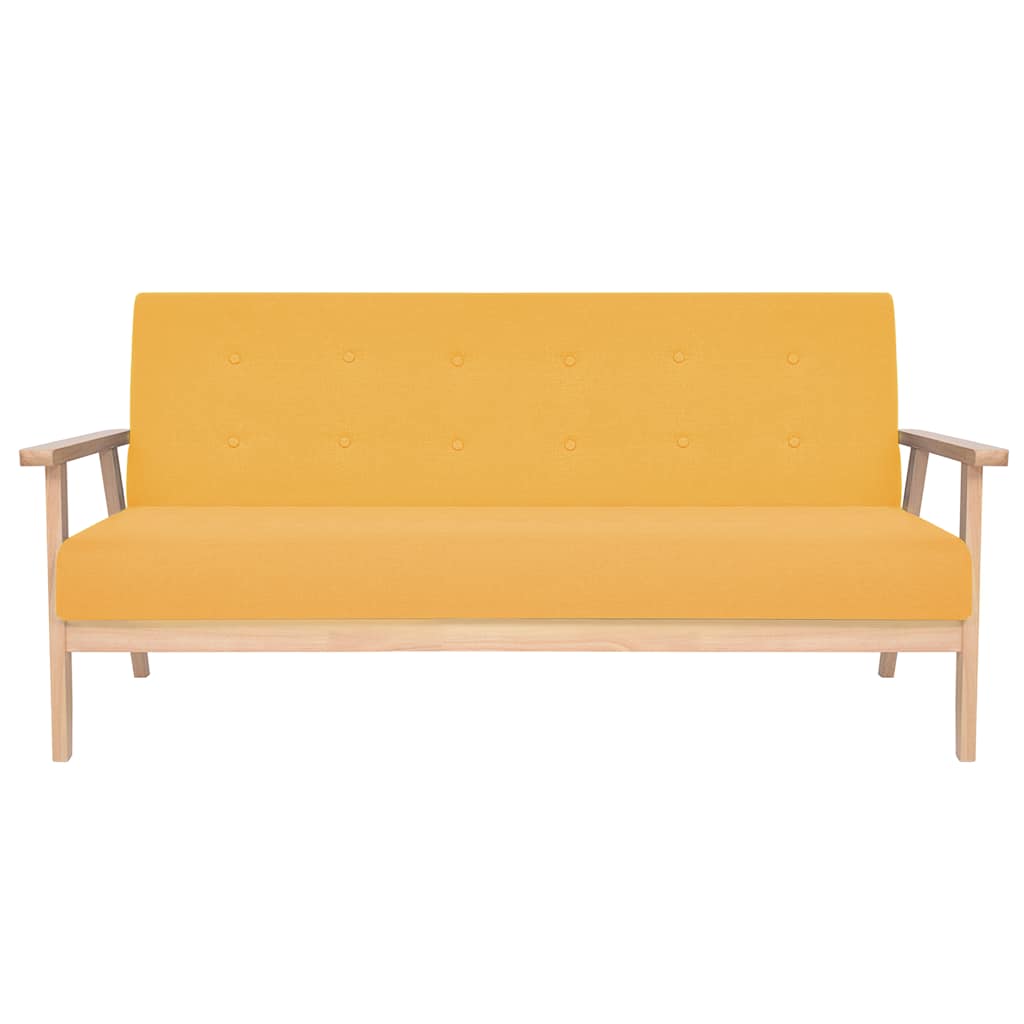 Vidaxl 3-Osobowa Sofa Tapicerowana, Żółta