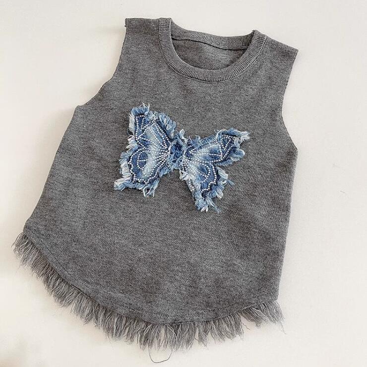 

Летняя майка-бомбер с принтом бабочки в тайском стиле Niche Sweet and Spicy с кофточкой для женщин, носящих короткие топы без рукавов one size серый