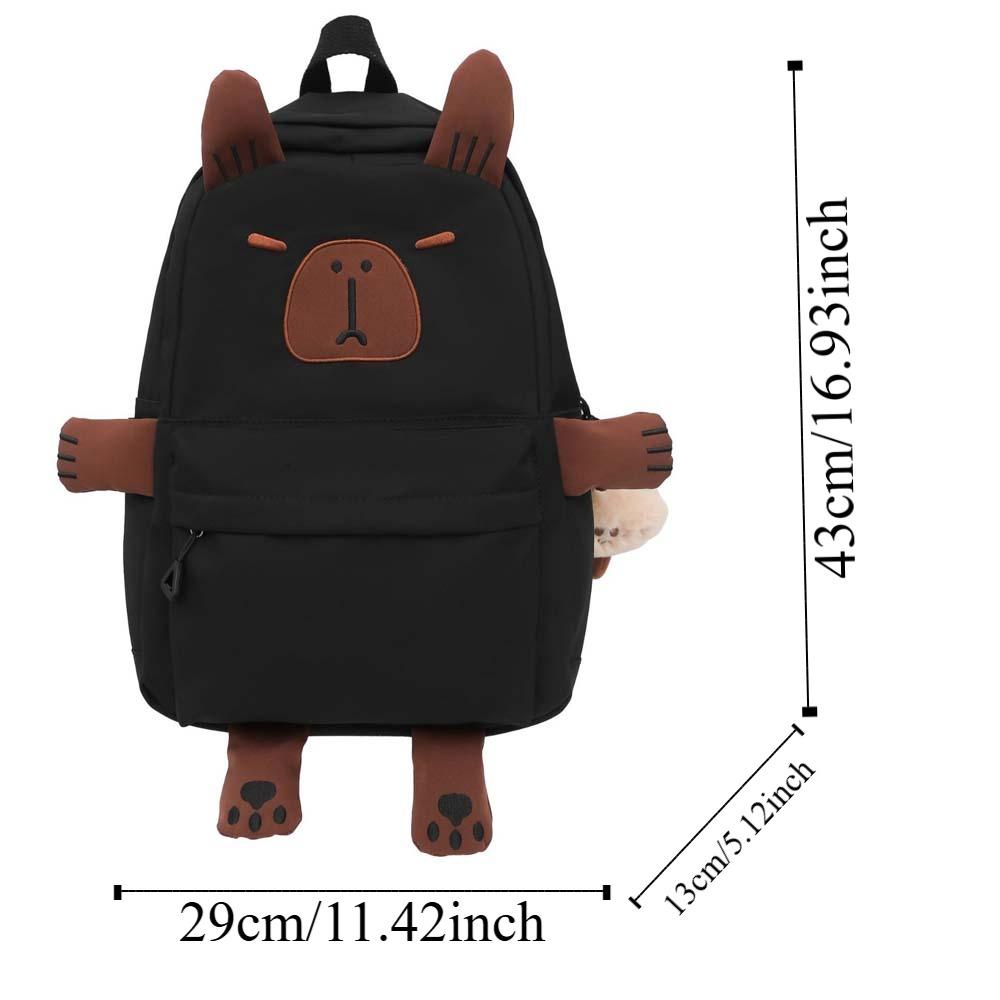 Plush Doll Keychain Cartoon Animal Daypack Nylon Large Capacity School Bag Friends