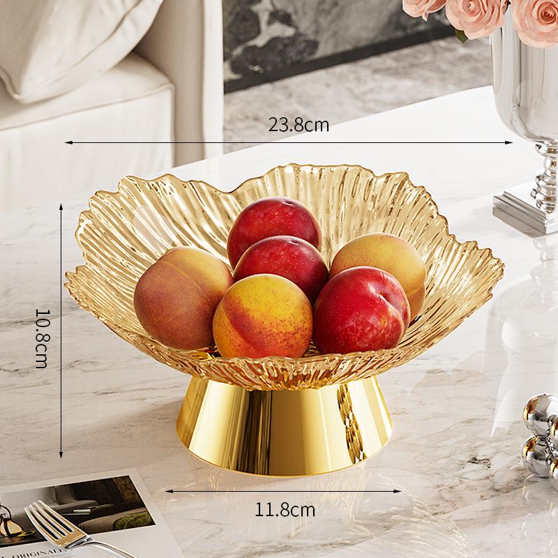 Elegant Crystal Petal Footed Fruit Bowl for Living Room