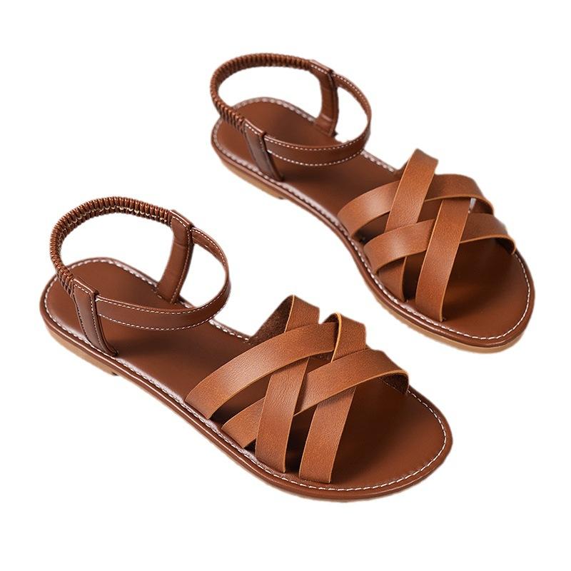 Summer casual versatile word Roman flat sandals women's shoes light and wear-resistant