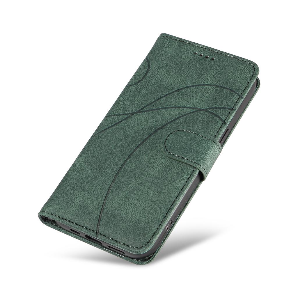 For Samsung Galaxy A07 5G/A06 4G/A06 5G Case Stand Wallet Leather Phone Cover Curved Line Wrist Strap