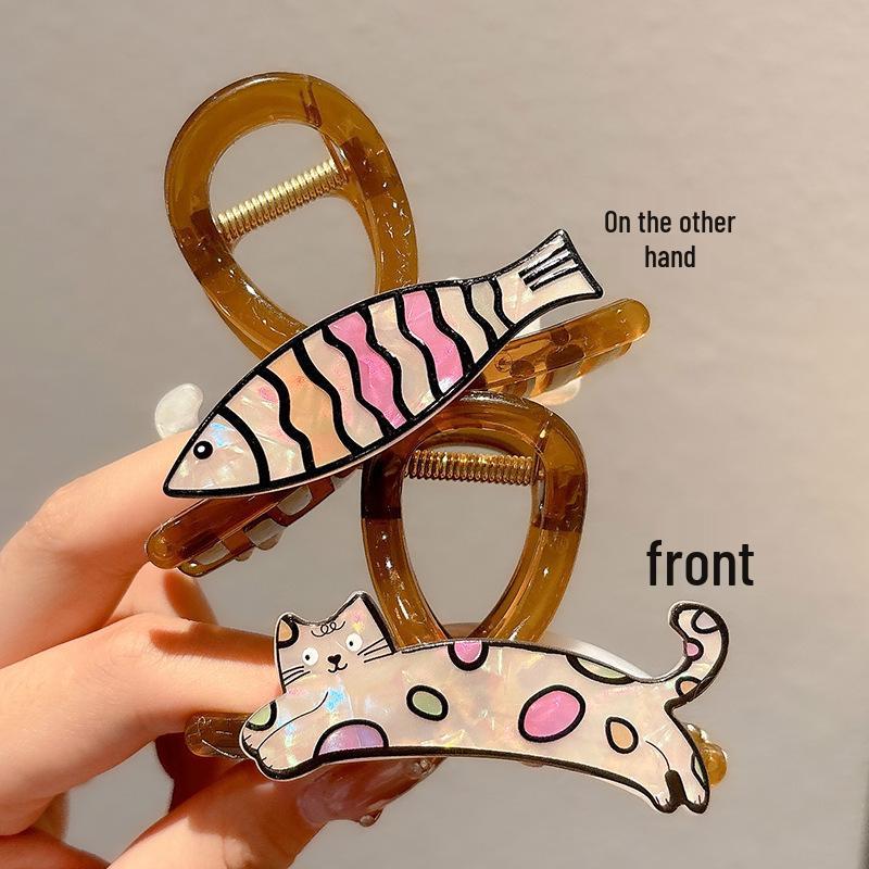 Elegant Large Hair Claw Clip for Thick Hair - High-End Korean Updo Shark Clip