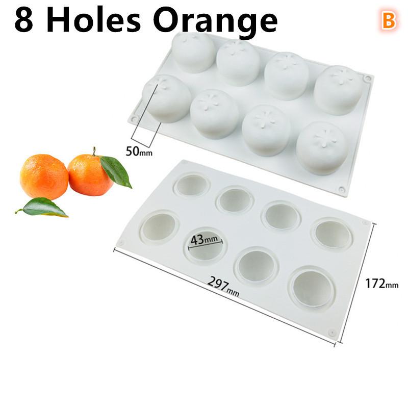 Durable Silicone Orange Fruit Mold Cake and Jelly Pan with Multiple Cavities Reusable Mould for Baking Treats in Any Kitchen