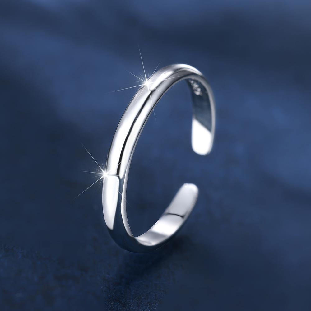 S925 Sterling Silver Simple Toe Ring Adjustable Opening Finger Foot Ring Summer Beach Vacation Jewelry for Women Girls