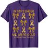 in September We Wear Gold Ribbon Bow Childhood Cancer Girls T-Shirt