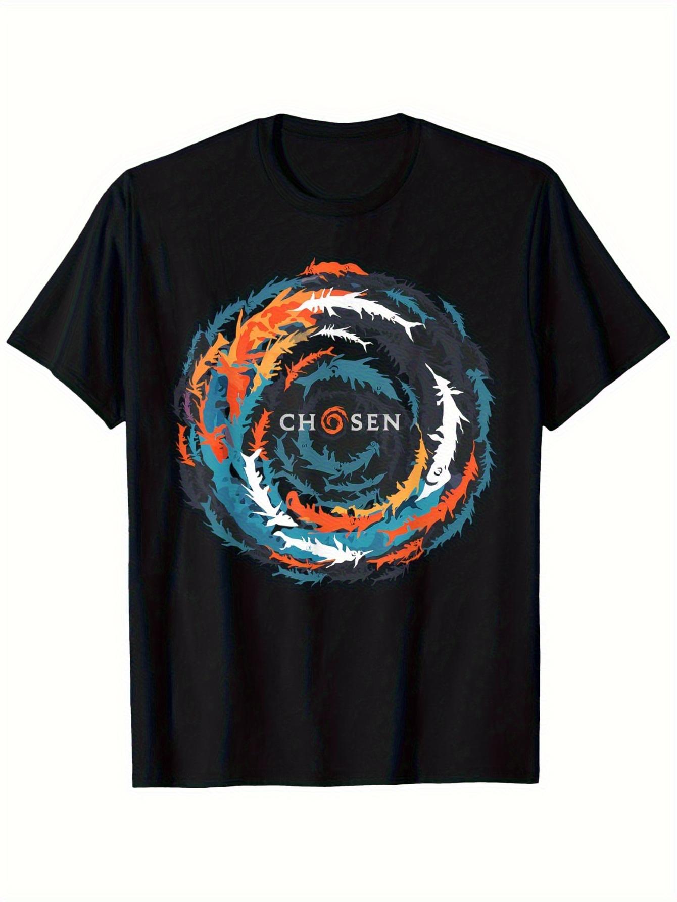 Christian Chosen Fish Swimming Upstream Bible Cotton Breathable T-shirt XL